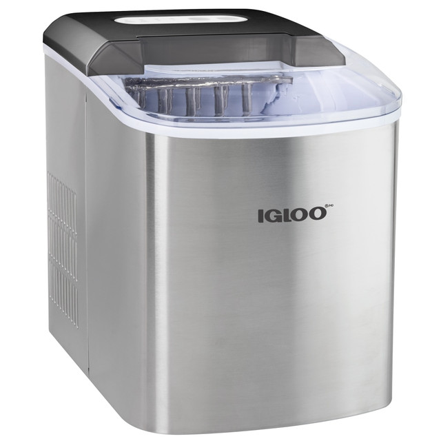 NOSTALGIA PRODUCTS GROUP LLC Igloo IGLICEB26SS  IGLICEB26SS 26 lb Ice Maker, 12-7/16inH x 14-3/4inW x 9-5/8inD, Silver/Black