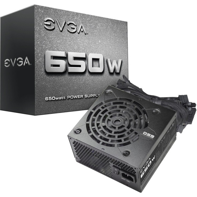 EVGA CORPORATION 100-N1-0650-L1 EVGA 650W Power Supply - Internal - 120 V AC, 230 V AC Input - 3.3 V DC, 5 V DC, 12 V DC, -12 V DC Output - 650 W - 1 +12V Rails - 1 Fan(s)