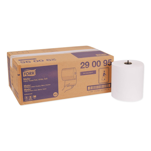 Stock your compatible Tork dispenser with this roll of paper towels. Made to last, this roll is great for public restrooms.  Compatible with Tork Elevation Matic hand towel roll dispensers (sold separately).  1-ply paper is soft, strong and absorbent.  Long-lasting roll minimizes refills.