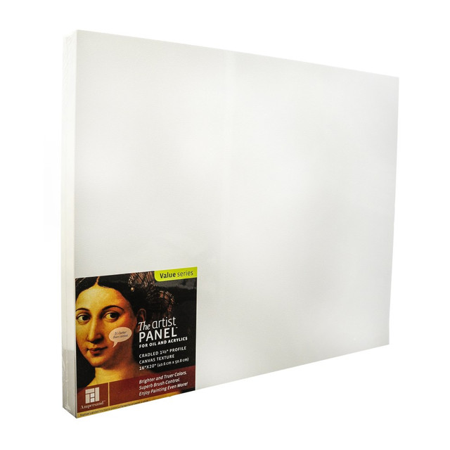 AMPERSAND ART SUPPLY, INC. APC1.5 1620 Ampersand Artist Panel Canvas Texture Cradled Profile, 16in x 20in, 1 1/2in AMPERSAND ART SUPPLY, INC. APC1.5 1620 Ampersand Artist Panel Canvas Texture Cradled Profile, 16in x 20in, 1 1/2in