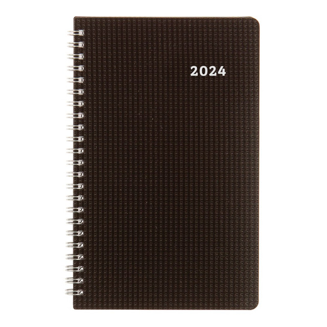 REDIFORM, INC. Brownline CB75V.BLK-24 2024 Brownline DuraFlex Weekly Appointment Planner, 8in x 5in, 50% Recycled, Black, January To December 2024 , CB75V.BLK