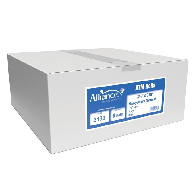 TST/IMPRESO INC 3138 TST/Impreso Banking/Teller Window/ATM Rolls, Heavyweight Thermal, 3-1/8in x 870ft, White, Pack Of 8 Rolls TST/IMPRESO INC 3138 TST/Impreso Banking/Teller Window/ATM Rolls, Heavyweight Thermal, 3-1/8in x 870ft, White, Pack Of 8 Rolls