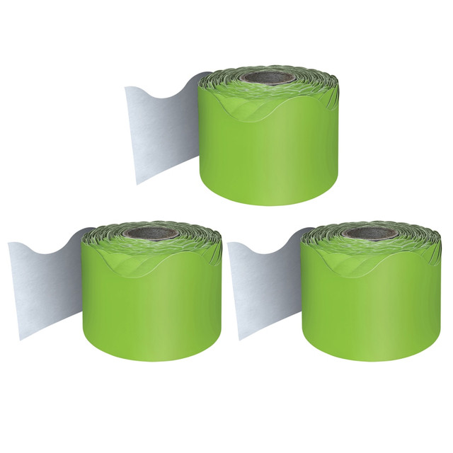 EDUCATORS RESOURCE Carson Dellosa Education CD-108468-3  Rolled Scalloped Borders, Lime, 65ft Per Roll, Pack Of 3 Rolls