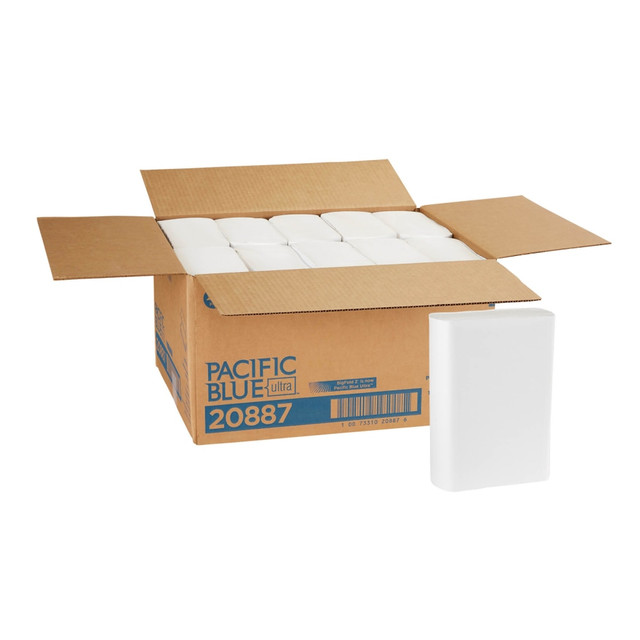 GEORGIA-PACIFIC CORPORATION 20887 Pacific Blue Ultra by GP PRO, 1-Ply, Z-Fold Paper Towels, 10.2in X 10.8in, White, 220 Sheets per Pack, 10 Packs Per Case