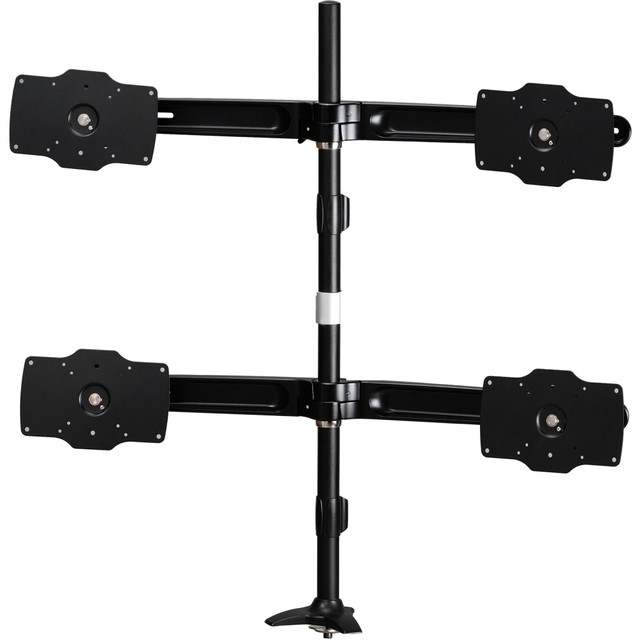 AMER NETWORKS Amer Mounts AMR4P32  Grommet Based Quad Monitor Mount for four 24in-32in LCD/LED Flat Panel Screens - Supports up to 26.5lb monitors, +/- 20 degree tilt, and VESA 75/100