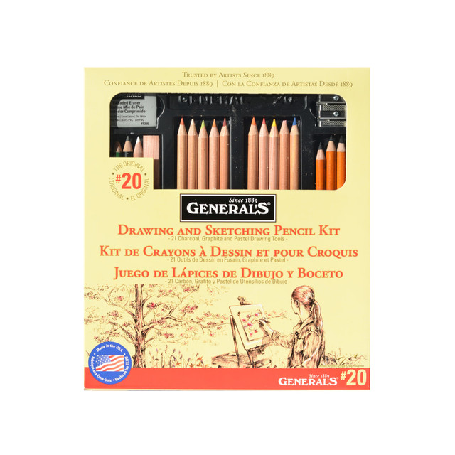 GENERAL PENCIL CO 20 Generals Drawing Pencil Kit, #20, Assorted Colors