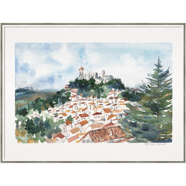 UNIEK INC. A42707158582 Amanti Art Casares Spain by Patricia Shaw Wood Framed Wall Art Print, 31inH x 41inW, White