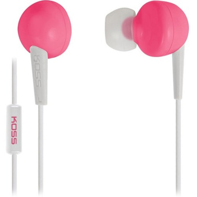KOSS CORPORATION KEB6IP Koss KEB6i Earset - Stereo - Mini-phone (3.5mm) - Wired - 32 Ohm - 60 Hz to 20 kHz - Earbud - Binaural - In-ear - 3.94 ft Cable - Pink