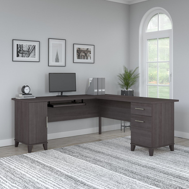 BUSH INDUSTRIES INC. WC81510K Bush Business Furniture Somerset 72inW L-Shaped Corner Desk, Storm Gray, Standard Delivery BUSH INDUSTRIES INC. WC81510K Bush Business Furniture Somerset 72inW L-Shaped Corner Desk, Storm Gray, Standard Delivery