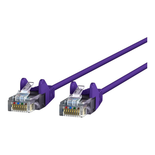 BELKIN, INC. CE001B15-PUR-S Belkin Slim - Patch cable - RJ-45 (M) to RJ-45 (M) - 15 ft - UTP - CAT 6 - molded, snagless - purple