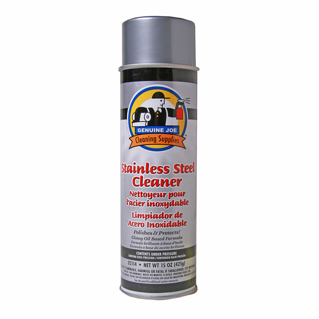 GENUINE JOE 02114  Stainless Steel Cleaner - For Metal Surface - 15 fl oz (0.5 quart)Can - 1 Each - Pleasant Scent, Luster - Multi