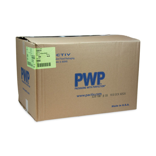 PACTIV EVERGREEN CORPORATION SAB0724 EarthChoice Square Recycled Bowl, 24 oz, 7 x 7 x 1.52, Black, Plastic, 300/Carton