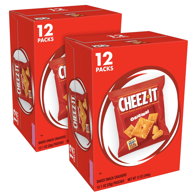 SUNSET HILL FARM 008101288969 Cheez-It Crackers, 1 Oz, 12 Pouches Per Pack, Case Of 2 Packs SUNSET HILL FARM 008101288969 Cheez-It Crackers, 1 Oz, 12 Pouches Per Pack, Case Of 2 Packs