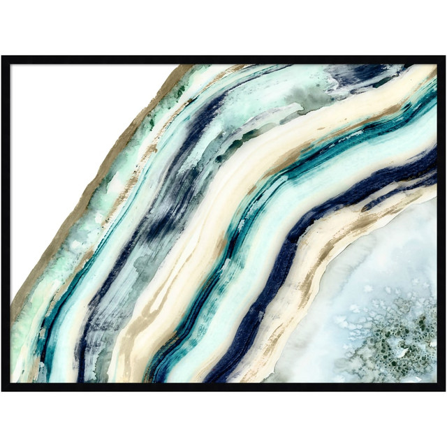 UNIEK INC. Amanti Art A42705345935  Teal Agate by Amy Lighthall Wood Framed Wall Art Print, 41inW x 31inH, Black