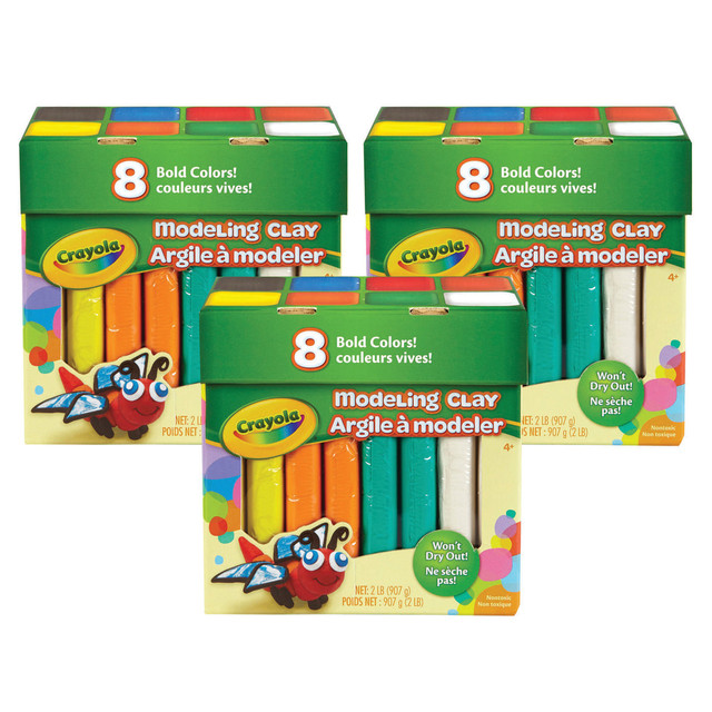 EDUCATORS RESOURCE BIN570315-3 Crayola Modeling Clays, 2 Lb, Assorted Colors, Pack Of 3 Boxes