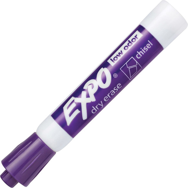 SANFORD LP 80008 EXPO Low-Odor Dry-Erase Markers, Chisel Point, Purple, Pack Of 12