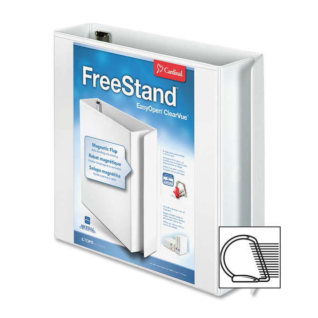 CARDINAL BRANDS, INC 43120 Cardinal EasyOpen ClearVue Locking View 3-Ring Binder, 2in Slant Rings, White