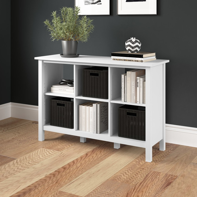 BUSH INDUSTRIES INC. BDB145WH-03 Bush Furniture Broadview 30inH 6-Cube Storage Bookcase, Pure White, Standard Delivery