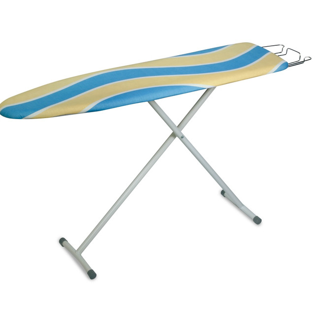 HONEY-CAN-DO INTERNATIONAL, LLC Honey Can Do BRD-01296 Honey-Can-Do Deluxe Ironing Board With Iron Rest, 35 5/8inH x 13inW x 13inD, Cool Blue/Yellow