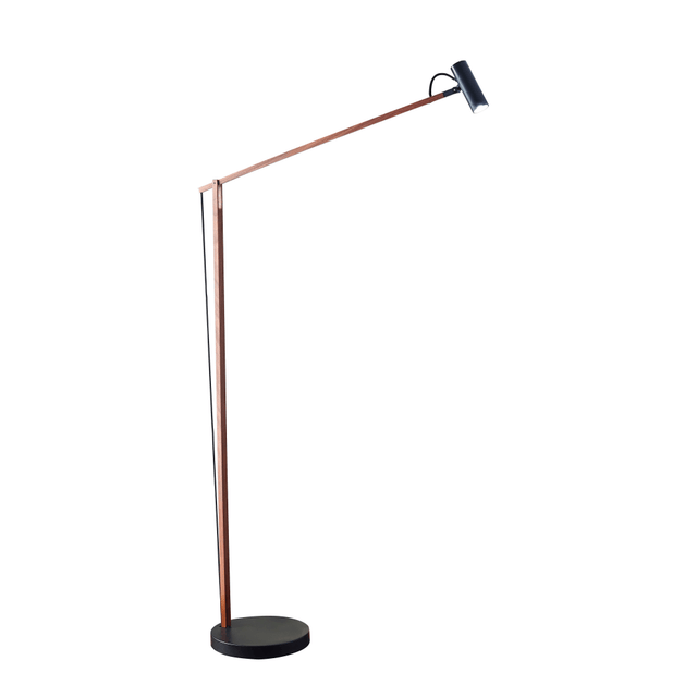 ADESSO INC AD9101-15 Adesso ADS360 Crane LED Floor Lamp, 60 1/2inH, Black Shade/Black Base