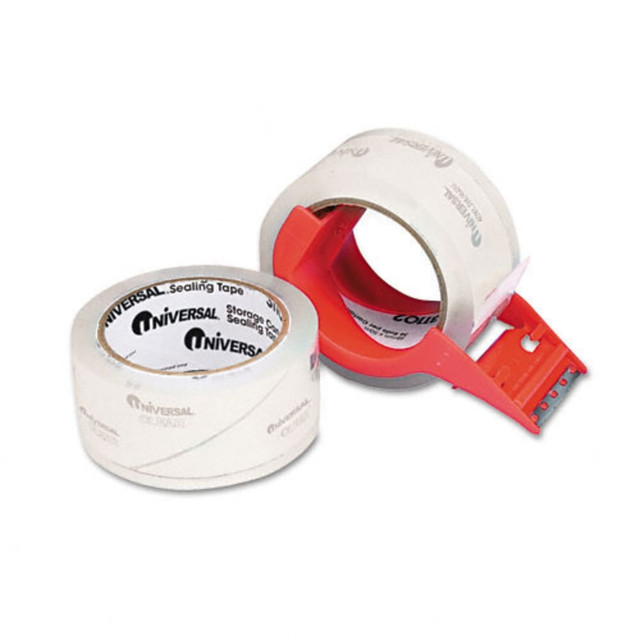 UNIVERSAL OFFICE PRODUCTS 31102 Universal Mailing and Storage Tape - 2in Width x 55yd Length - 3in Core - Acrylic - Non-yellowing - Dispenser Included - 2 / Box - Clear