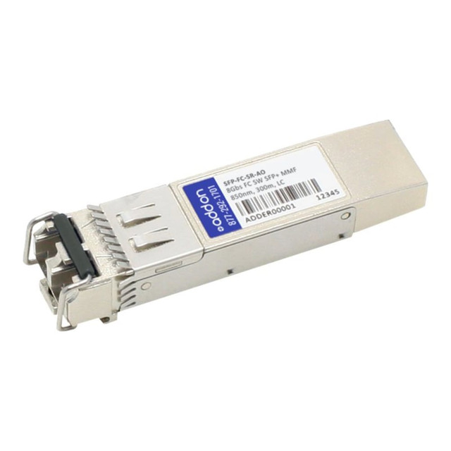 ADD-ON COMPUTER PERIPHERALS, INC. AddOn SFP-FC-SR-AO  Alcatel-Lucent SFP-FC-SR Compatible TAA Compliant 8Gbs Fibre Channel SW SFP+ Transceiver (MMF, 850nm, 300m, LC) - 100% compatible and guaranteed to work