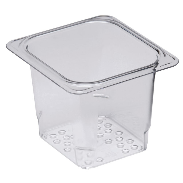 CAMBRO MFG. CO. Cambro 65CLRCW135  Camwear GN 1/6 Size 5in Colander Pans, Clear, Set Of 6 Pans