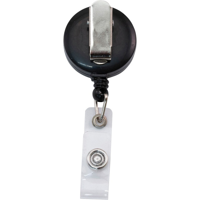 ADVANTUS CORP. 75667 Advantus Snap Clip Retractable ID Reel - Black - Sturdy - 12 / Pack