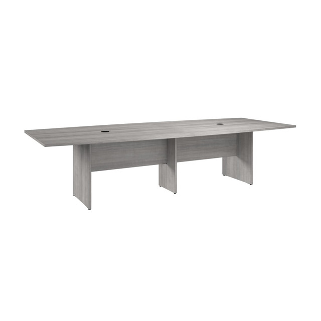 BUSH INDUSTRIES INC. 99TB12048PGK Bush Business Furniture 120inW x 48inD Boat-Shaped Conference Table With Wood Base, Platinum Gray, Standard Delivery