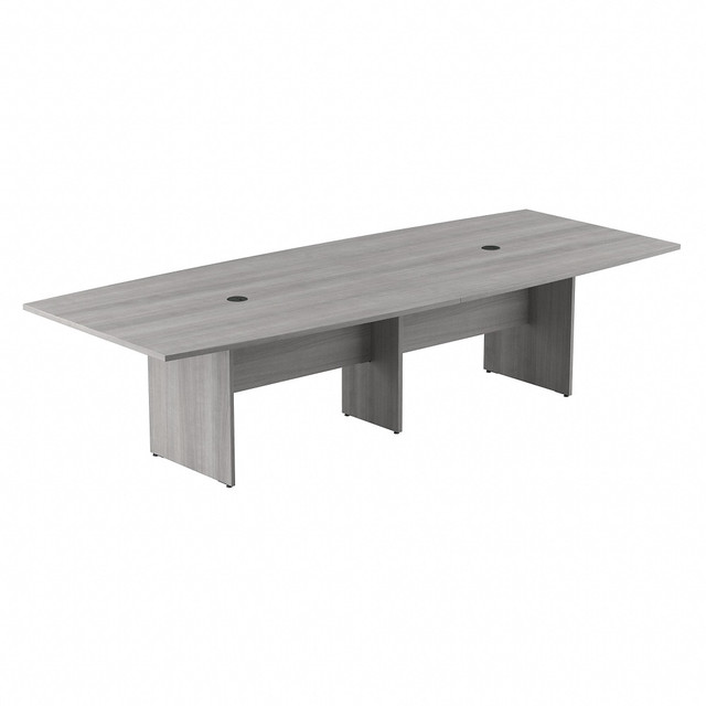 BUSH INDUSTRIES INC. Bush Business Furniture 99TB12048PGK  120inW x 48inD Boat-Shaped Conference Table With Wood Base, Platinum Gray, Standard Delivery