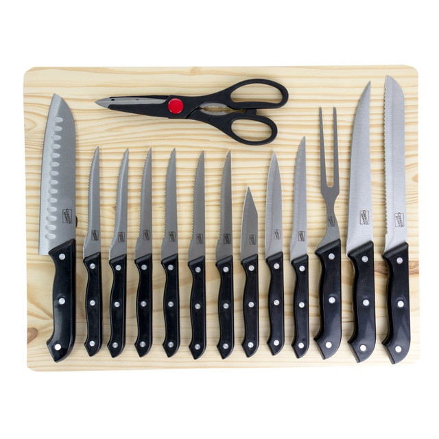 GIBSON OVERSEAS INC. 995113979M Gibson Home Wildcraft Cutlery Set, Black
