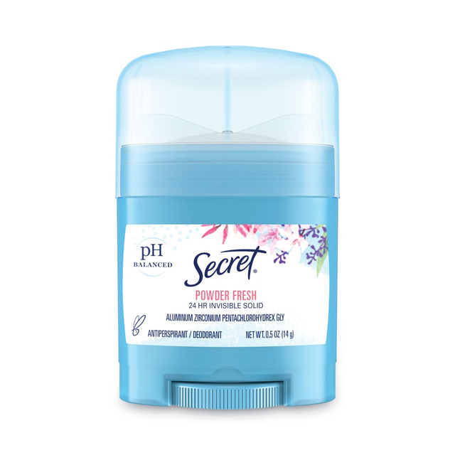 THE PROCTER & GAMBLE COMPANY 31384 Secret Invisible Solid Anti-Perspirant And Deodorant Sticks, Powder Fresh, 0.5 Oz, Pack Of 24 Sticks