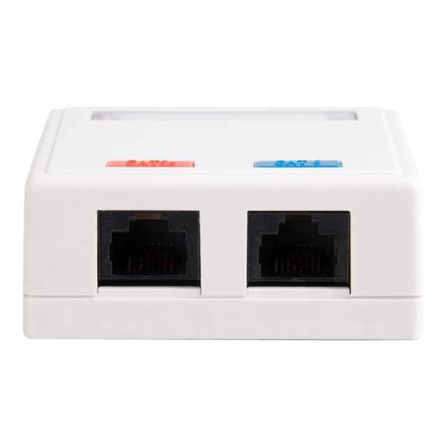 LASTAR INC. 03837 C2G 2-Port Cat5E Surface Mount Box - White - 2 x Socket(s) - RJ-45 Network - White