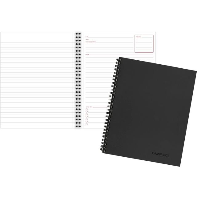 ACCO BRANDS USA, LLC 06132 Cambridge Limited 30% Recycled Business Notebook, 8 1/2in x 11in, 1 Subject, Legal Ruled, 80 Sheets, Black (06132)