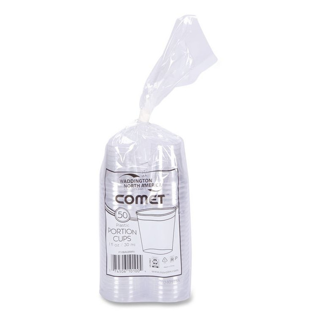 WNA, INC. P10 Comet Plastic Portion/Shot Glass, 1 oz, Clear, 50/Pack, 50 Packs/Carton