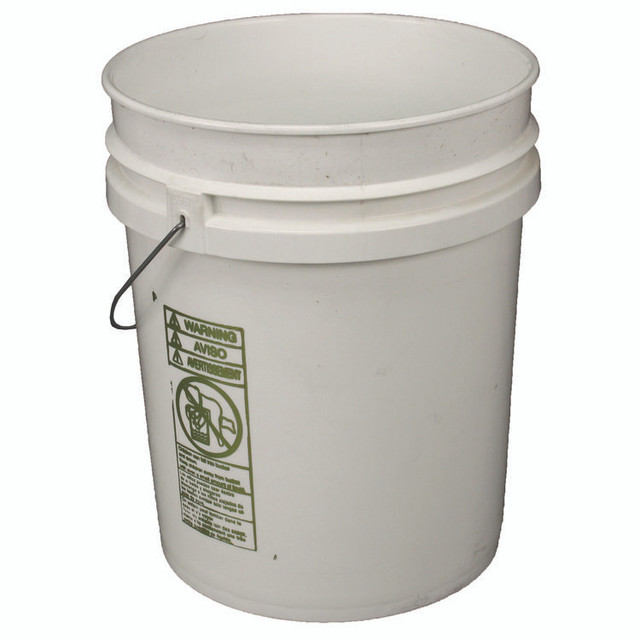 IMPACT PRODUCTS, LLC 5515 Utility Bucket with Lid, 5 gal, Polyethylene, White, 11.25" dia