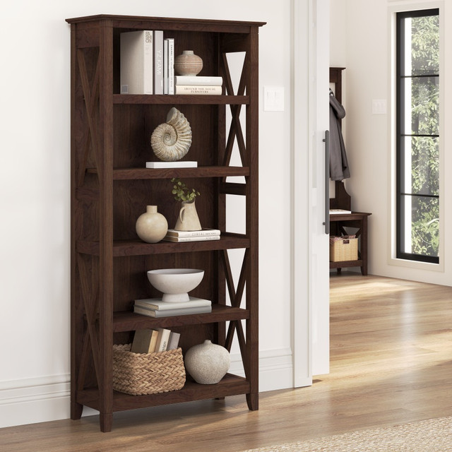 BUSH INDUSTRIES INC. KWB132BC-03 Bush Business Furniture Key West 66inH 5-Shelf Bookcase, Bing Cherry, Standard Delivery BUSH INDUSTRIES INC. KWB132BC-03 Bush Business Furniture Key West 66inH 5-Shelf Bookcase, Bing Cherry, Standard Delivery