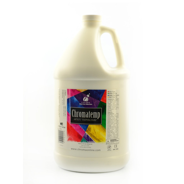 CHROMA ACRYLICS, INC. 2910 Chroma ChromaTemp Artists Tempera Paint, 1 Gallon, White CHROMA ACRYLICS, INC. 2910 Chroma ChromaTemp Artists Tempera Paint, 1 Gallon, White