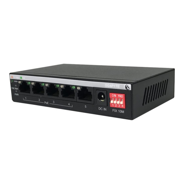 AMER NETWORKS SG4P1TE Amer SG4P1TE - Switch - unmanaged - 4 x 10/100/1000 (PoE) + 1 x 10/100/1000 - desktop - PoE+ (60 W)