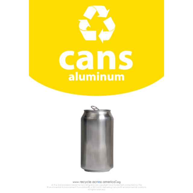PACKAGING DYNAMICS CANS-1007 Recycle Across America Aluminum Cans Standardized Recycling Labels, CANS-1007, 10in x 7in, Yellow PACKAGING DYNAMICS CANS-1007 Recycle Across America Aluminum Cans Standardized Recycling Labels, CANS-1007, 10in x 7in, Yellow