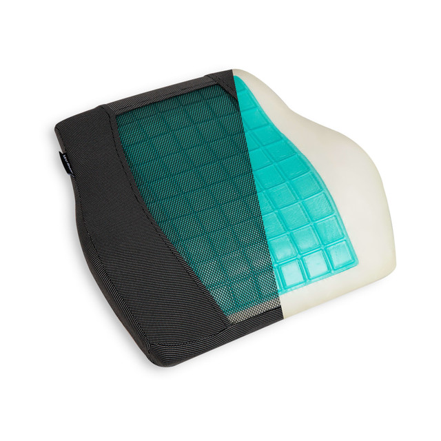 EMS MIND READER LLC MEMCUSHGL-BLK Mind Reader Ergonomic Lumber Support Gel Cushion, Memory Foam, 14-1/4inH x 3-3/4inW x 15-1/2inD, Black EMS MIND READER LLC MEMCUSHGL-BLK Mind Reader Ergonomic Lumber Support Gel Cushion, Memory Foam, 14-1/4inH x 3-3/4inW x 15-1/2inD, Black