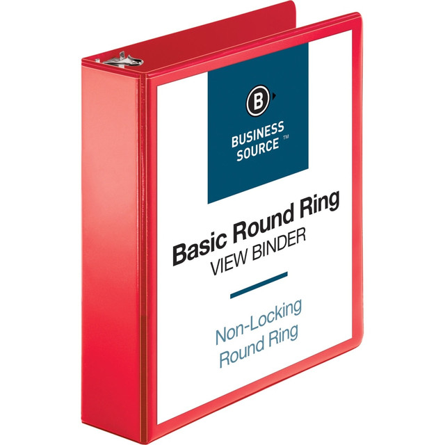 SP RICHARDS 09968 Business Source Round Ring Binder, 2in Ring, 8 1/2in x 11in, Red SP RICHARDS 09968 Business Source Round Ring Binder, 2in Ring, 8 1/2in x 11in, Red
