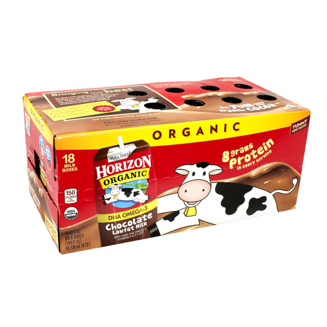 WWF OPERATING COMPANY 430 Horizon Organic Chocolate Low-Fat Milk Boxes, 8 Fl Oz, Pack Of 18
