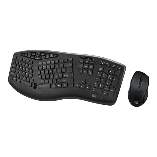 ADESSO INC WKB-1600CB Adesso TruForm Media 1600 Wireless Ergonomic Keyboard and Optical Mouse Combo