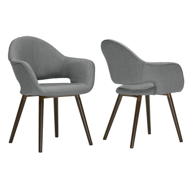 GLAMOUR HOME GHDC-1137 Adel Dining Chairs, Gray, Set Of 2 Chairs GLAMOUR HOME GHDC-1137 Adel Dining Chairs, Gray, Set Of 2 Chairs