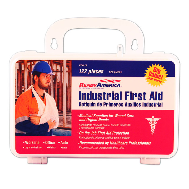 READY AMERICA 74015  122-Piece Industrial First Aid Kits, White, Pack of 4 Kits