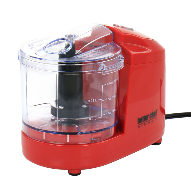 CRYSTAL PROMOTIONS 995115818M Better Chef Compact Mini Chopper, 12 Oz, Red CRYSTAL PROMOTIONS 995115818M Better Chef Compact Mini Chopper, 12 Oz, Red