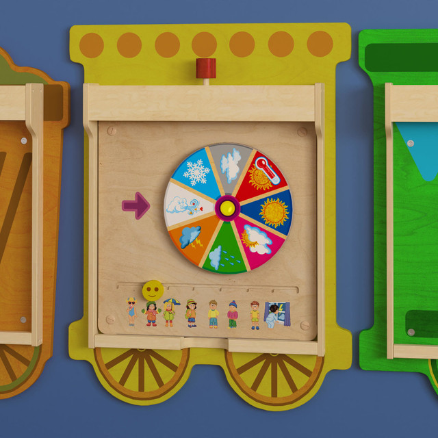 Create fun lesson plans for your students with a Flash Furniture Bright Beginnings Commercial Grade Weather STEAM Wall Activity Board. Students engage with visual and tactile sensory output to build cognitive and fine motor skills.  Made from durable plywood.  Smoothly rounded corners.  Features visual and tactile sensory output.  Ideal for freestyle floor play.  Installs onto STEAM Wall Systems (sold separately) with no tools required.  Wipe clean with a damp cloth, then dry.