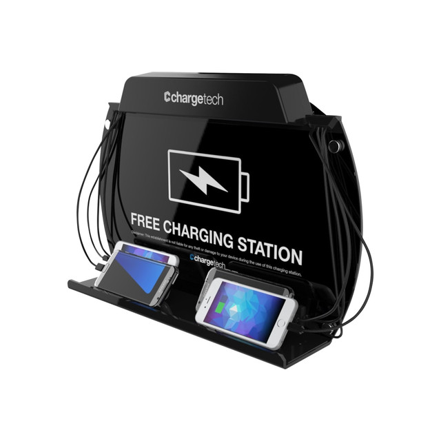 CHARGETECH ENTERPRISES, LLC ChargeTech CT-300061  Wall/Tabletop Charging Station, 13in x 19in 2-1/2in, Black, CRGCT300061