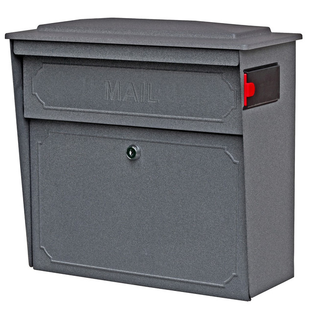 EPOCH DESIGN, LLC Mail Boss 7171  Townhouse Wall Mount Locking Mailbox, 16inH x 15 3/4inW x 7 1/2inD, Granite